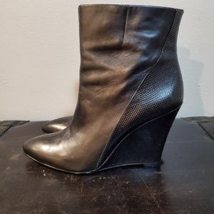 Black Wedge Bootie